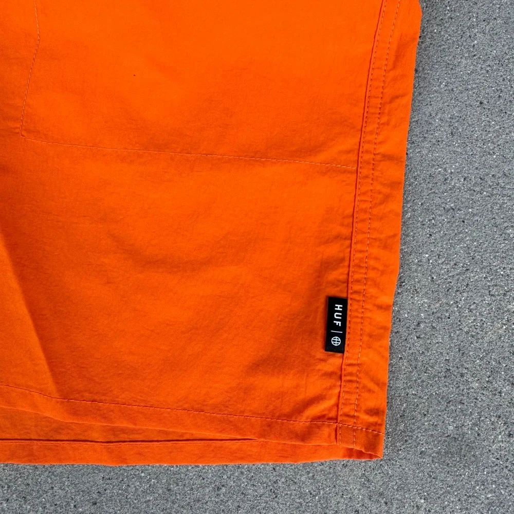 HUF Orange Shorts‎ Mens Size S Elastic Waist Drawstring Pockets